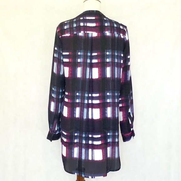 Nine West Jeans Plaid Popover Tunic Top - Picture 4 of 8